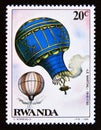 Postage stamp Rwanda, 1984. Le Martial, air balloon flight, 1783