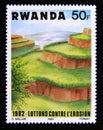 Postage stamp Rwanda, 1983. Terracing Campaign against Soil Erosion