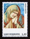 Postage stamp San Marino, 1975. The Lamentation Frescoes by Giotto