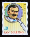 Postage stamp San Marino, 1979. Maigret Detective portrait