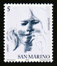 Postage stamp San Marino, 1978. Wisdom Civil virtues Drawing Women