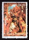 Postage stamp Sao Tome and Principe 1989. Adoration of the kings painting by Rubens