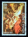 Postage stamp Sao Tome and Principe 1983. Descent from the Cross painting by Rubens