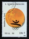 Postage stamp Sao Tome and Principe, 1988, Gold medal from 1988 Seoul Games