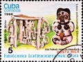 Postage stamp shows example Costa Rica culture Royalty Free Stock Photo
