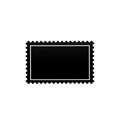 Postage Stamp Silhouette Isolated on White Background Royalty Free Stock Photo