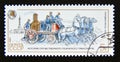Postage stamp Soviet Union, USSR, 1984. Horse drawn fire fighter Steam pump