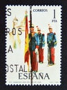 Postage stamp Spain 1978. Military Uniforms. 1908 Standard bearer, Royal Infantry Regiment