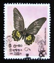 Postage stamp Sri Lanka, 1978. Sri Lankan Birdwing Troides helena darsius butterfly