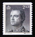 Postage stamp Sweden 1985. King Carl XVI Gustaf profile portrait