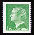 Postage stamp Sweden 1976. King Carl XVI Gustaf profile portrait