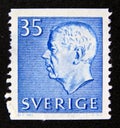 Postage stamp Sweden 1962. King Gustaf VI Adolf profile portrait Royalty Free Stock Photo