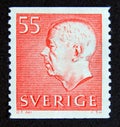 Postage stamp Sweden 1969. King Gustaf VI Adolf profile portrait