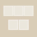 Postage stamp tamplate. Set of blank stamps