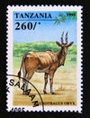 Postage stamp Tanzania, 1995. Common Eland Taurotragus oryx Royalty Free Stock Photo