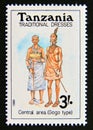 Postage stamp Tanzania, 1992. Gogo, central area traditional dress Royalty Free Stock Photo