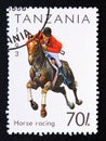 Postage stamp Tanzania 1993, Horse racing sport contestant