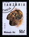 Postage stamp Tanzania, 1992. Makonde Art head carving