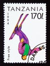 Postage stamp Tanzania 1994, Olympic games Free Style skiing