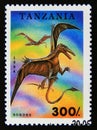 Postage stamp Tanzania, 1994. Sordes prehistoric dinosaur