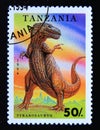 Postage stamp Tanzania, 1994. Tyrannosaurus Rex dinosaur