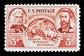 1948 postage stamp - 100th anniversary of the formation of the Oregon territory government in the United States - 3 cents