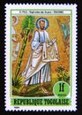 Postage stamp Togo, 1984. The Twelve Apostles: Saint Paul Baptistry Fresco