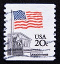 Postage stamp United States of America, USA 1981. Flag over Supreme Court by Dean Ellis Royalty Free Stock Photo