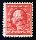 Postage stamp United States of America, USA 1909. George Washington, first president usa portrait Royalty Free Stock Photo
