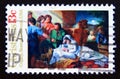 Postage stamp United States of America, USA 1976. Nativity, by John Singleton Copely Royalty Free Stock Photo