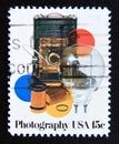 Postage stamp United States of America, USA 1978. Photography vintage camera