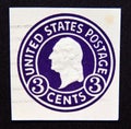 Postage stamp United States of America, USA 1916. Pre-paid 3 cents President George Washington Royalty Free Stock Photo