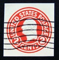 Postage stamp United States of America, USA 1916. Pre-paid 2 cents President George Washington Royalty Free Stock Photo