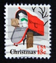 Postage stamp United States of America, USA 1977. Rural Mailbox snow