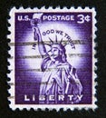 Postage stamp United States of America, USA 1954. Statue of Liberty, Liberty Island, New York City Royalty Free Stock Photo