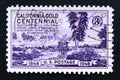 Postage stamp United States of America, USA 1948. Sutter`s Mill, Coloma, California Gold Centennial