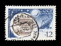 Postage stamp of the USSR with the image of the remote control of the lunar rover