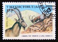 Postage stamp Uzbekistan, 1996. Siberian Ibex Capra sibirica goat