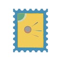 Postage stamp vector eps10. Postage stamp icon sign. postage stamp with the first Earth satellite. Royalty Free Stock Photo