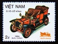 Postage stamp Vietnam, 1984. Double phaeton Old Automobiles