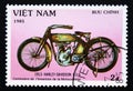 Postage stamp Vietnam, 1985, 1913 Harley Davidson USA motorcycle