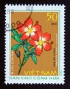 Postage stamp Vietnam, 1975. Hibiscus sagittifolius medicinal plant flower