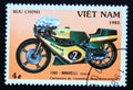 Postage stamp Vietnam, 1985, 1964 Minarelli Italy motorcycle