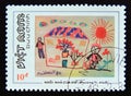 Postage stamp Vietnam, 1988. My House Painting By Phuong Ty