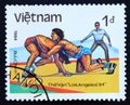 Postage stamp Vietnam 1984, Olympic games wrestling