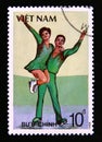 Postage stamp Vietnam, 1989. Pair Figure Skating