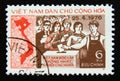 Postage stamp Vietnam, 1976. Voters and Map