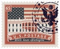 Postage stamp with White house in Washington DC Royalty Free Stock Photo