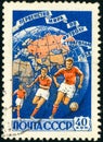 Postage stamp - the world Cup 1958 in Stockholm