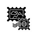 Postage stamps black glyph icon Royalty Free Stock Photo